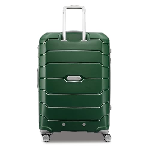 Image of Samsonite Freeform Large Checked Luggage with Dual 360 Spinner Wheels - TSA Lock, Airline-Approved - Lightweight Durable Polypropylene Expandable Hardshell - Pine Green