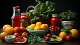 adrium Immagine poster 90 x 50 cm: freschezza della natura: insalata matura, succosa, sana, vegetariana generata dall'intelligenza artificiale (209215923)