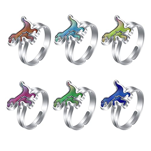 Lovely Dinosaur Face Color Change Ring Mood Emotion Temperature Adjustable Index Ring Funy Jewelry3