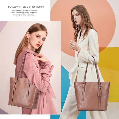 Image of KL928 Handbag for Women Tote Bag PU Leather Large Shoulder Bag Top Handle Satchel Purses 2Pcs Set
