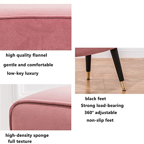 Reposapiés cómodo otomano moderno de franela rectangular para dormitorio 7