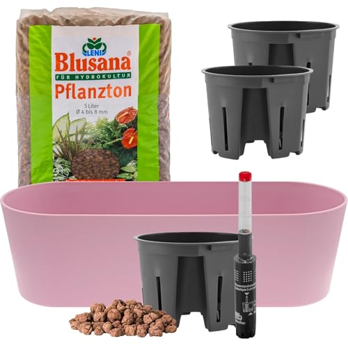 Leni Flori Jardiniere Blumentopf länglich 36 cm Pastell-rosa/hell...