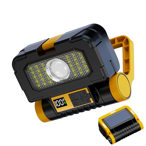 Lámpara de trabajo | Luminaria solar recargable - Proyector magnético multifunción impermeable para garaje de reparación de autocaravanas