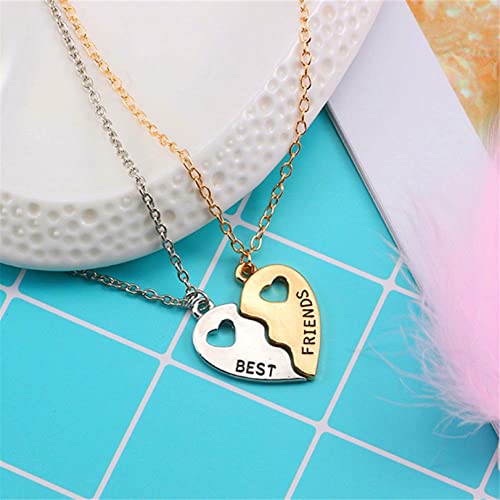 YYZLL 2 pièces 2-Split Valentine Heart d'amitié Meilleur ami Colliers Correspondant Coeur Amitié pour Toujours Pendentif Femmes Hommes Fête des Mères Cover