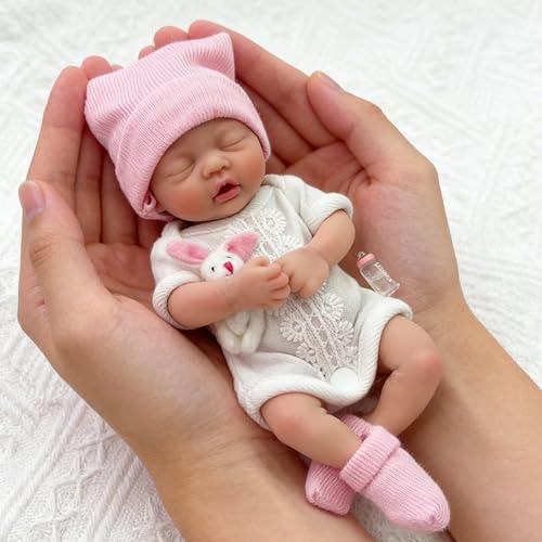 Muñeca Reborn Mini Silicona 7 Pulgadas Realista miniatura 2