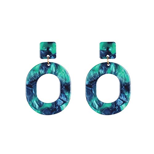 Femnmas Green Drop & Dangler Earrings For Girls | Femnmas Green Earrings | Acrylic Hoop Earrings | Resin Earrings Drop Dangle Statement Earrings for Women Fashion Jewelry