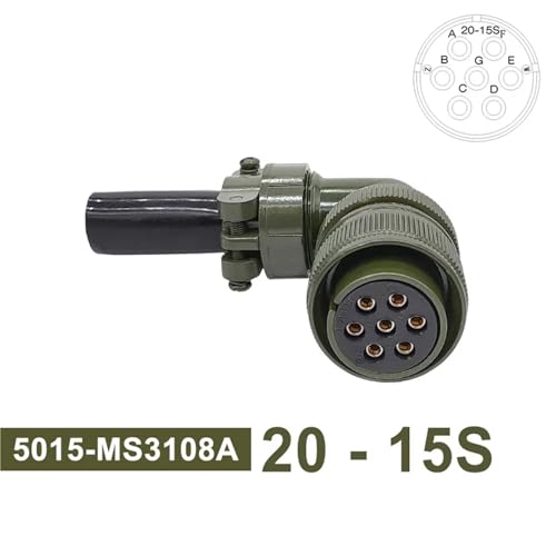 Conector militar 5015 MS3106A robusto con zócalo circular 20-15S 2