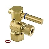 Kingston Brass Fauceture CC43107DL Quarter Turn Valves (1/2' FIP X 3/8' O.D. Compression), Brushed Brass