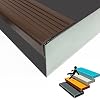 Stair Nosing, 72" Long, Brown Vinyl Stair Nose Rubber Stair Edging Self Adhesive Staircase Step Edge Protector for Outdoor & Indoor Uses 6Ft