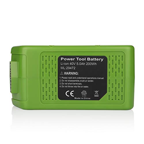 Powilling 40V 5.0Ah Replacement Lithium Battery for GreenWorks 29472 29462 Battery GreenWorks 40V G-MAX Power Tools 29252 20202 22262 25312 25322 20642 22272 27062 21242 (Not for Gen 1)