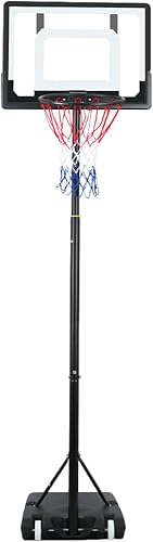 Aro de baloncesto para exteriores de 3.8 a 10 pies, altura ajustable, sistema de tablero, 2 ruedas (7.5 ft7.55 pies)