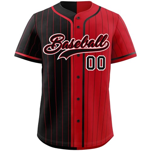Camiseta de béisbol a rayas personalizada con nombre y número bordado para hombres, mujeres y jóvenes