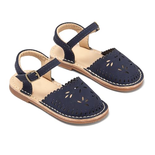 Image of THEE BRON Toddler Floral Cutout Closed Toe Sandals for Girls Breathable Summer Shoes