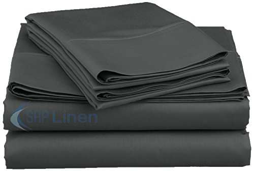400 Thread Count Super Soft Extra Deep Pocket Sheet Set Twin Extra Long Solid Elephant Gray Fit Up to 19