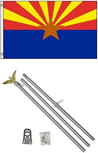 NEW 3'x5' ARIZONA State Flags Polyester w/ 6' Aluminum POLE Kits