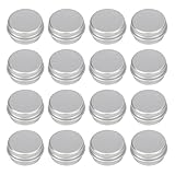 ccHuDE 20 Pcs 5ml Small Empty Aluminum Tins Refillable Cosmetic Jars Metal Storage Tins Travel Storage Jars Silver Sample Containers Round Screw Lid Containers