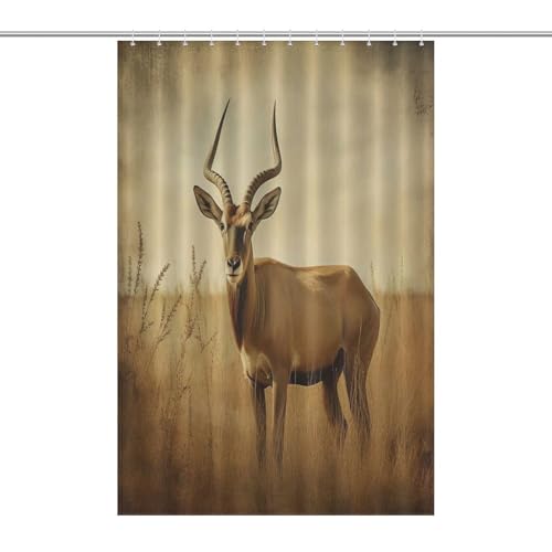 Rideau de douche antilope tissu polyester imperméable lavable 122x183cm