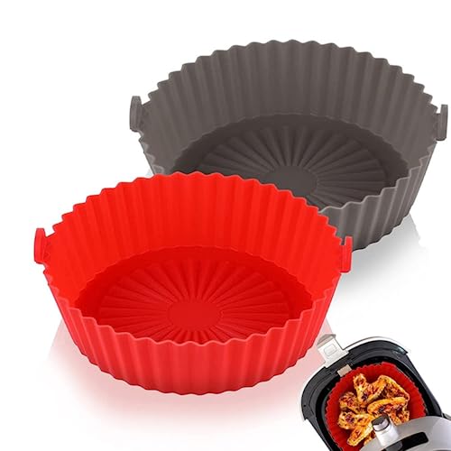 Forma Para Air Fryer De Silicone Antiaderente – Sem Sujeira Premium NOTYAZ (Cinza)