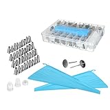 [page_title]-Premium Spritztüllen Set, 42 teilig - Garnieraufsätze, wiederverwendbare Vereisungsbeutel aus Silikon, Kunststoffkoppler um Dekorieren von Kuchen, Torten, Pralinen, Plätzchen, Keksen uvm