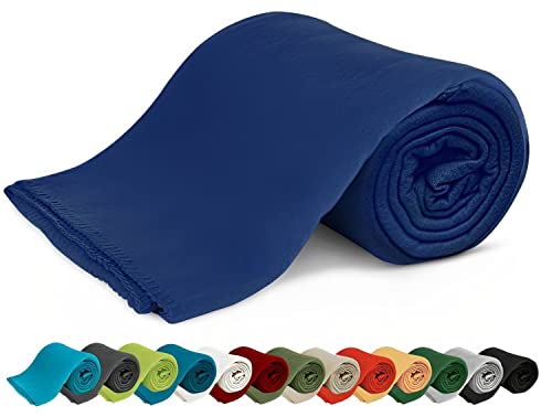 KiGATEX Polar-Fleecedecke – 130 x 160 cm – Oeko-TEX Standard 100 Zertifiziert – Kuschelige Fleece-Decke für innen und außen – Leicht zu pflegen als Sofa-, Sommer-, H&e- oder Tagesdecke – Marine