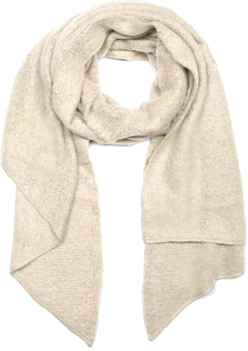 styleBREAKER Damen Schal aus weicher Viskose | einfarbiger Webschal in asymmetrischer Form | große Stola für Herbst und Winter Looks Farbe:Beige