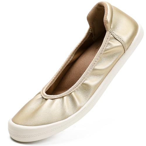 Slip On Sneakers Women Comfortable Casual Shoes for Women Women's Arch Support Gold Black Slip-On Sneakers
