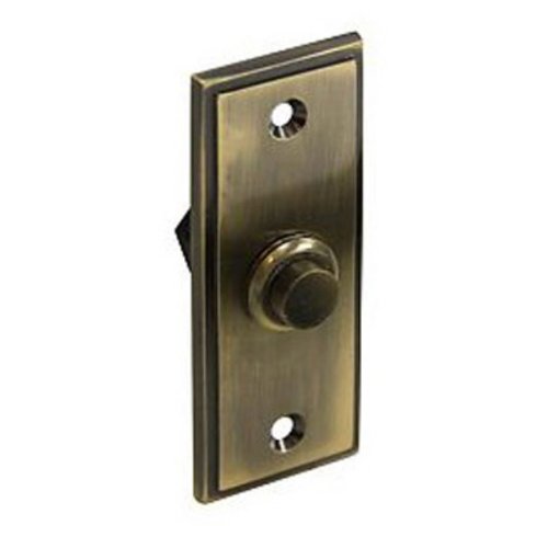 Bell Button, Rectangular Contemporary Black