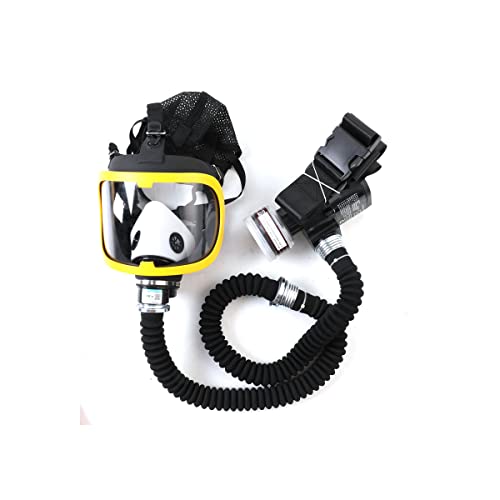 YILIKISS Full Face Respirator Protective Mask with Air Pump for Gases Dust Chemicals Paint Powered Respirator 110ma-300ma 62 L/min 74 L/min Air Supply Flow