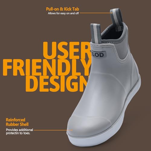 Image of Men's Deck Boots Waterproof Rain Boots Slip On Fishing Booties Ankle Booties Chelsea Boot Men botas para hombre for Gardening Fishing Boating Camping Sailing Gery
