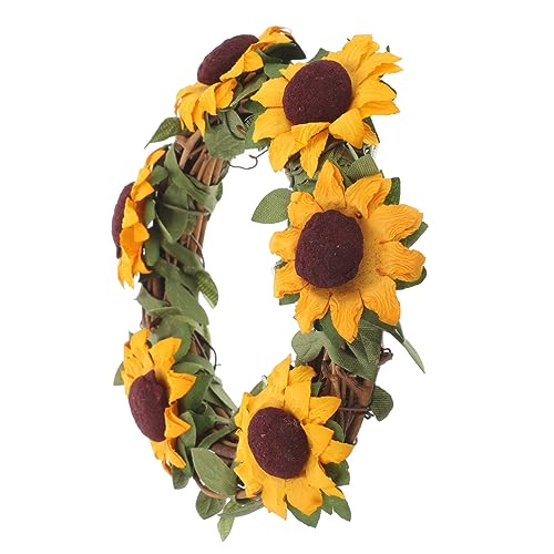 UKCOCO Künstlicher Sonnenblumenkranz Dekorativer Wreath Für Haustür Frühlings Und Sommerdekoration Im Landhausstil Für Innen Und Außenbereiche UKCOCO Künstlicher Sonnenblumenkranz Dekorativer Wreath Für Haustür Frühlings Und Sommerdekoration Im Landhausstil Für Innen Und Außenbereiche