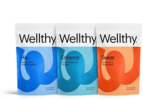 Wellthy His 30-Day Shred Supplements, His Multivitamin For Men With Prostate Support, Sweat Thermogenic Fat Burner Pills - All Natural Metabolism Booster, And Enhance Testosterone Booster #TOP16