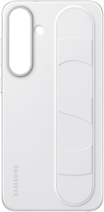 Samsung Galaxy S25+ Standing Grip Phone Case, Protective Cover, Soft Touch, Kickstand, Durable Design, International Version EF-GS936CWEGWW - (White)