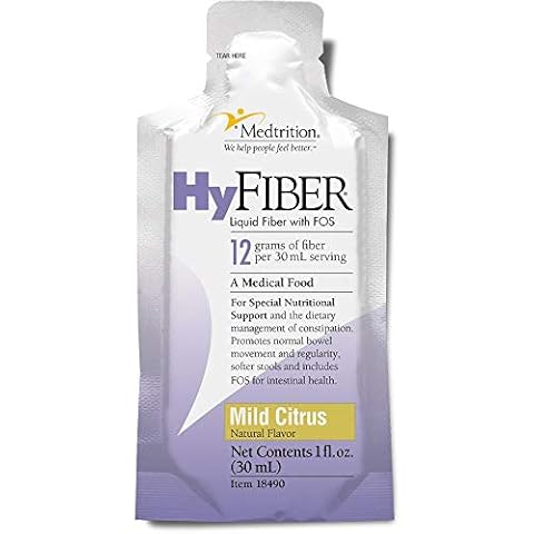 Medtrition HyFiber Daily Liquid Fiber for Regularity and Soft Stools, 12 Grams Soluble Fiber, 1 fl oz 100 Pack Cover