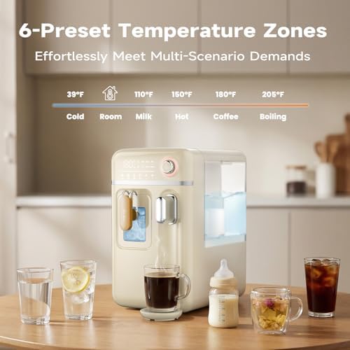 Nerefou Countertop Ice Maker and Hot Cold Filtered Water Dispenser — view 2