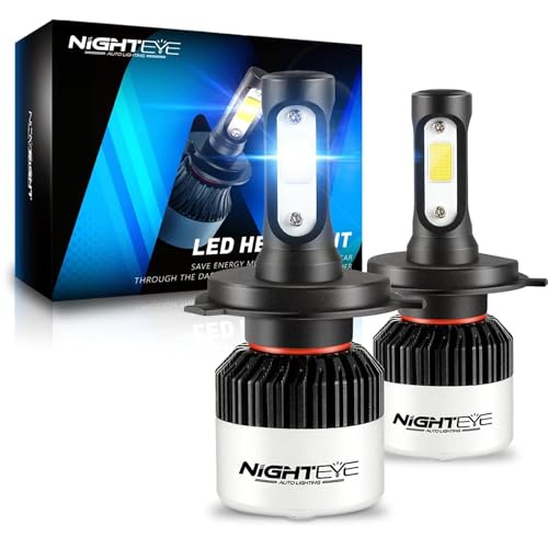 Miwings (2 Year Warranty) Genuine H4 Hi/Lo 9000Lm 6500K 72 W Led Automotive Headlight Bulbs Auto Conversion Driving Lamp (Cool White)