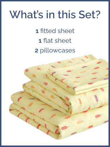 Image of Kids Full Size Popsicle Bed Sheets - 4 Piece Kids Popsicle Sheet Set - Summer Treat Bedding - Ultra-Soft, Cute & Cozy - Breathable & Machine Washable - Sweet Bed Set for Boys, Girls, Teens & Toddlers