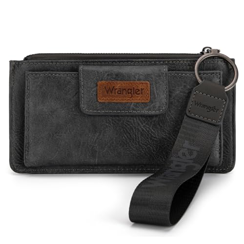 Image of Montana West X Wrangler Wallet for Women Ladies Female Card Cases & Money Organizers Wristlet with Wallet Large Clutch with Coin Purse Smooth Zipper and Rfid Lining