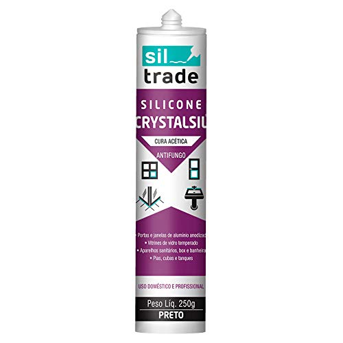 Silicone Acético Crystasil 260g Cor:Preto