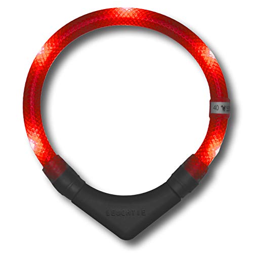 LEUCHTIE® Leuchthalsband Plus rot Größe 50 I LED Halsband für Hunde I 100 h Leuchtdauer I wasserdicht I enorm hell Cover