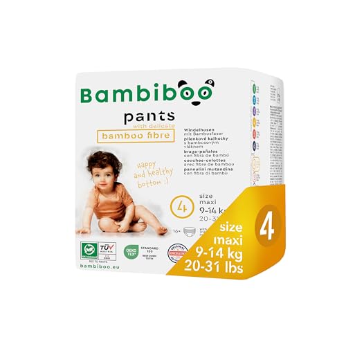 Bambiboo Pañales de Bambú - Pañales para Bebés - Protección de la Piel - Alta Absorción - Talla 4 (maxi), 16 unidades
