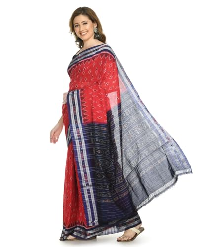 Image of Nuapatna Cotton Saree of Odisha Ikkat Orissa Traditional Handloom Sari | Bomkai | Pata | Nuapatana | sambalpuri saree | khandua patta sare | without Blouse S6
