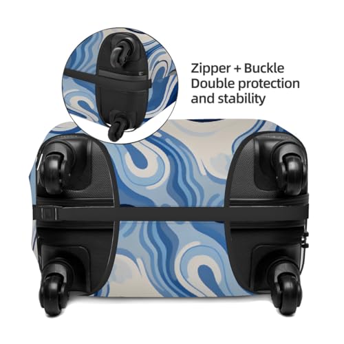 Blue Abstract Painting Stretchable Luggage Covers for Suitcase TSA Approved, Dust Proof and Scratch Resistant Travel Luggage Protector for Carry On (22-24 in)3