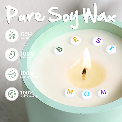 Gifts For Mom From Daughters Or Son- Best Mom Ever, Sea Salt, Jasmine, Cream, And Wood Scented Soy Wax Candle For Home, Funny Mom Birthday Gifts- Unique Mother's Day Christmas Gift Present For Mom #TOP6