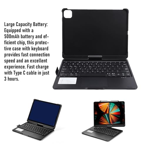 Funda para Tableta con Teclado Panel Táctil Portalápices Compatible con M4 M3 4