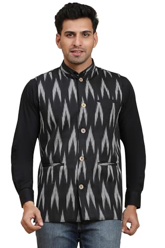 Image of SKAVIJ Men's Casual Nehru Jacket Business Vests Lightweight Waistcoat Slim Fit Suit Vest
