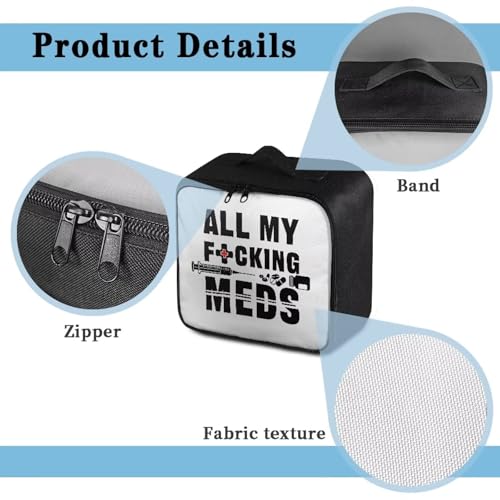 Image of Gomyblomy Custom First Aid Kit for Home Cars All May Fucking Meds Print Customized First Aid Kit Bag Empty Medical Supplies Pouch Personalized Medicine Bag Add Your Image Color