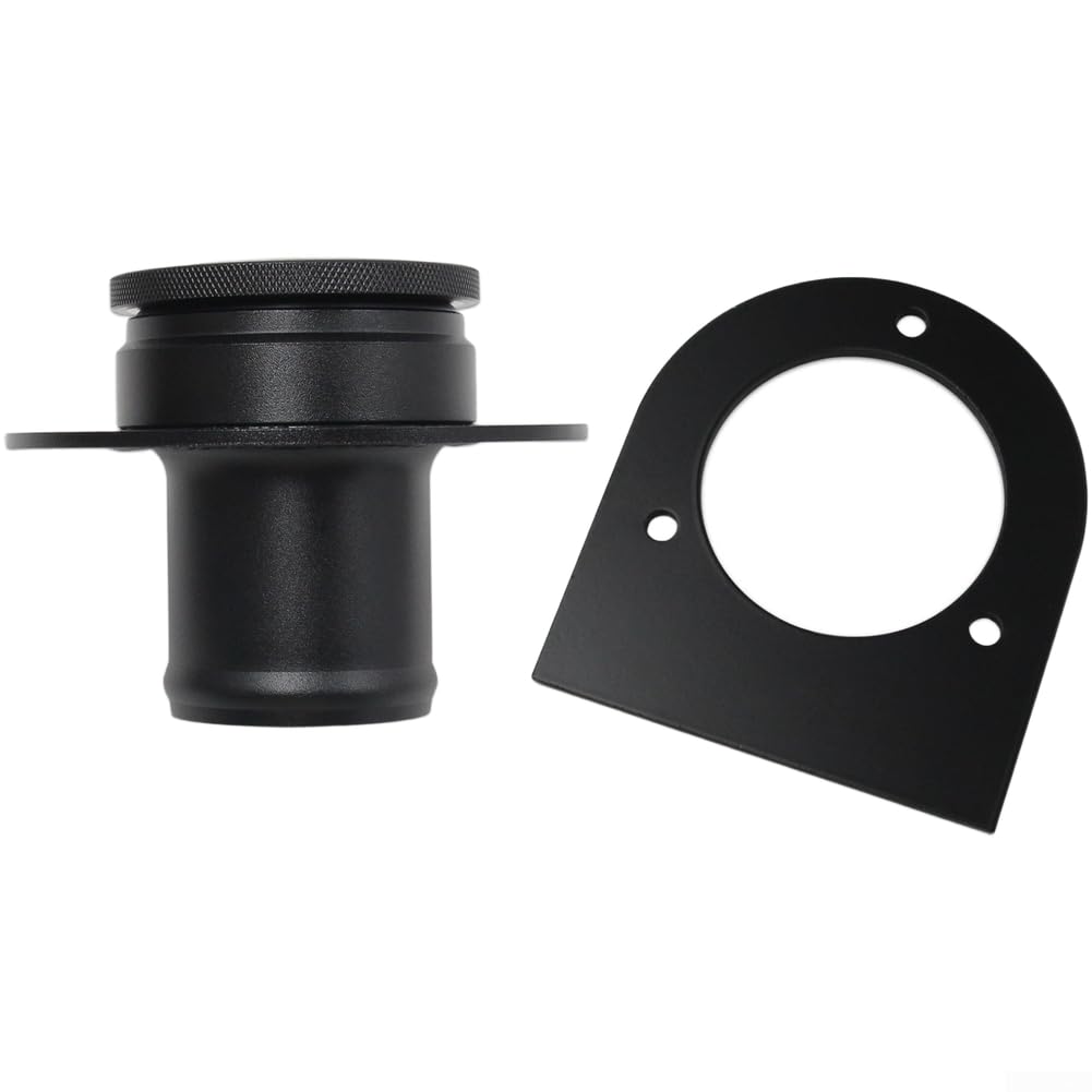 Cuello de llenado de combustible de 2 pulgadas de aluminio con soporte negro