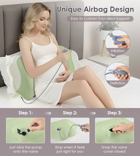 Image of Memory Foam Pregnancy Pillows for Sleeping, Side Sleeper Maternity Pillow Support for Back Belly HIPS, Adjustable Wedge Pillow for Pregnant Women, Side Sleeping Pregnant Pillows with Pillowcase