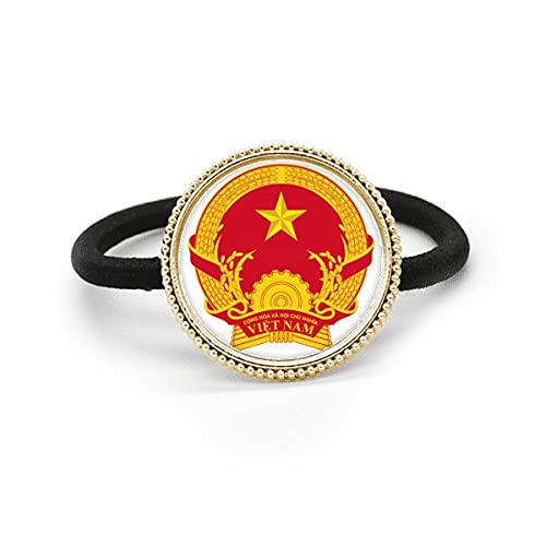 Emblème Vietnam en métal argenté et bracelet élastique pour un style quotidien élégant