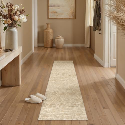 HUGEAR 2x6 Runner Rugs Beige Washable Hallway Rug